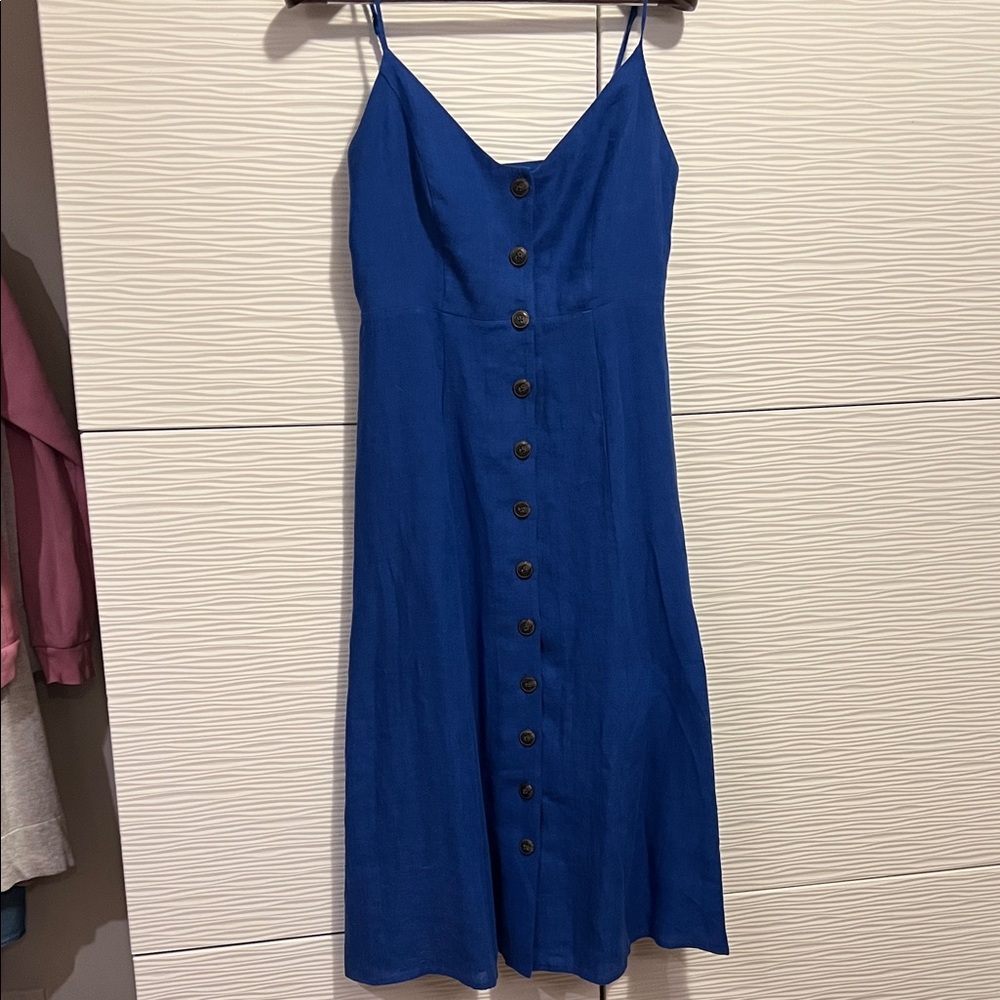 Elegant Blue Button-Down Dress